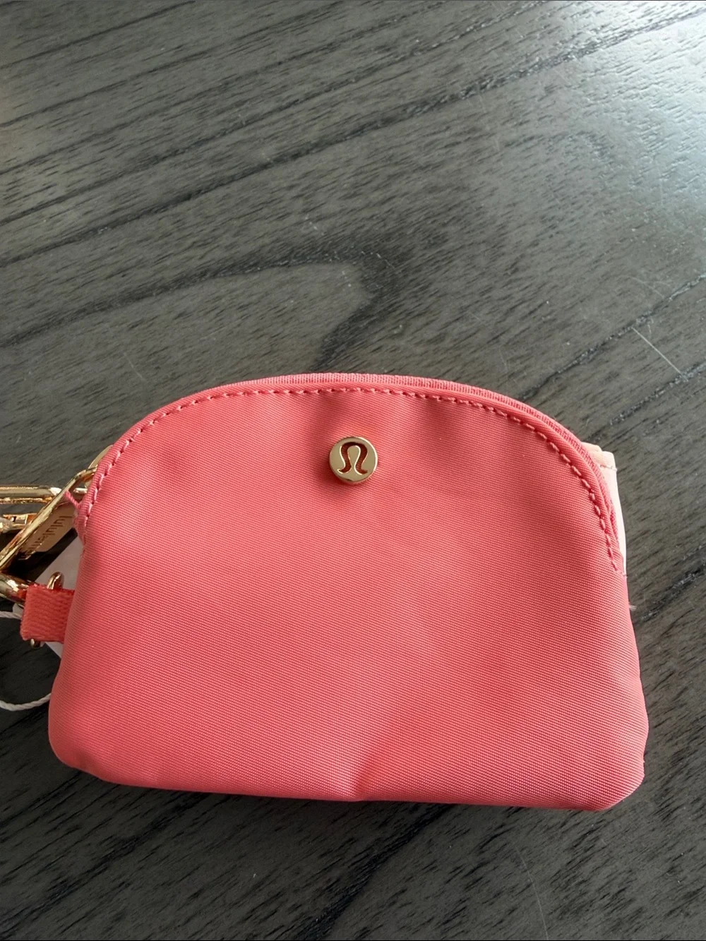 lululemon athletica Coral and Light Pink Kids Wristlet Keychain Pouch Set